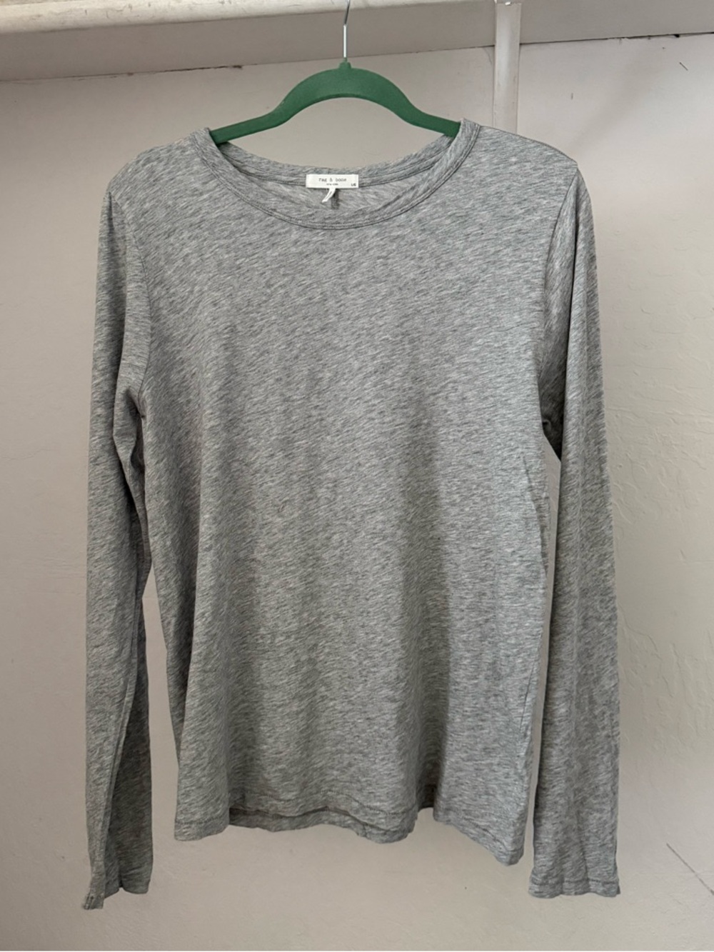 Rag & Bone Gray Peruvian Pima Cotton Heather Gray Long Sleeved Tee